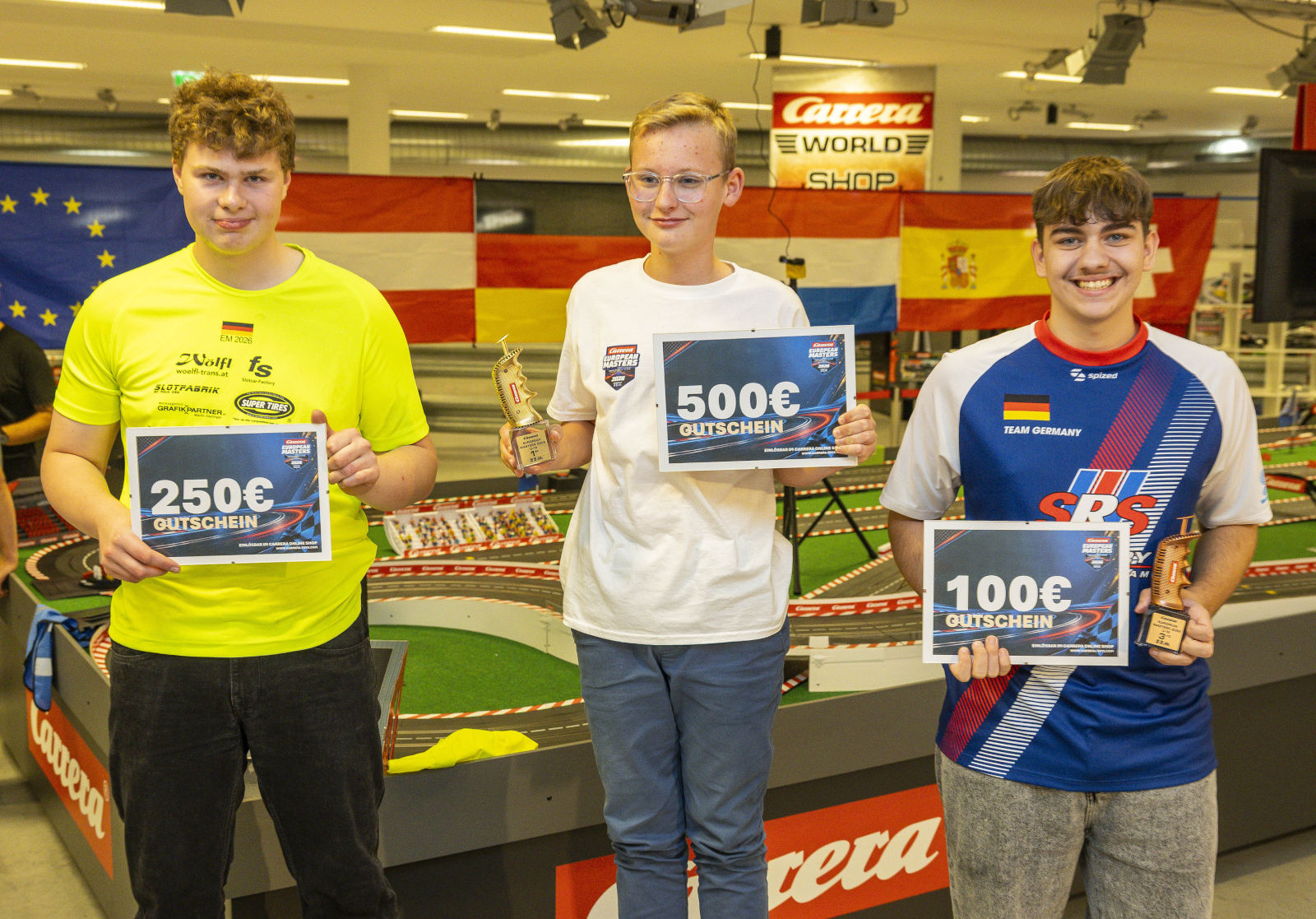 Das Podest der U18 Wertung: Mike Schoof, Levian von Harten und Fabian Witt
